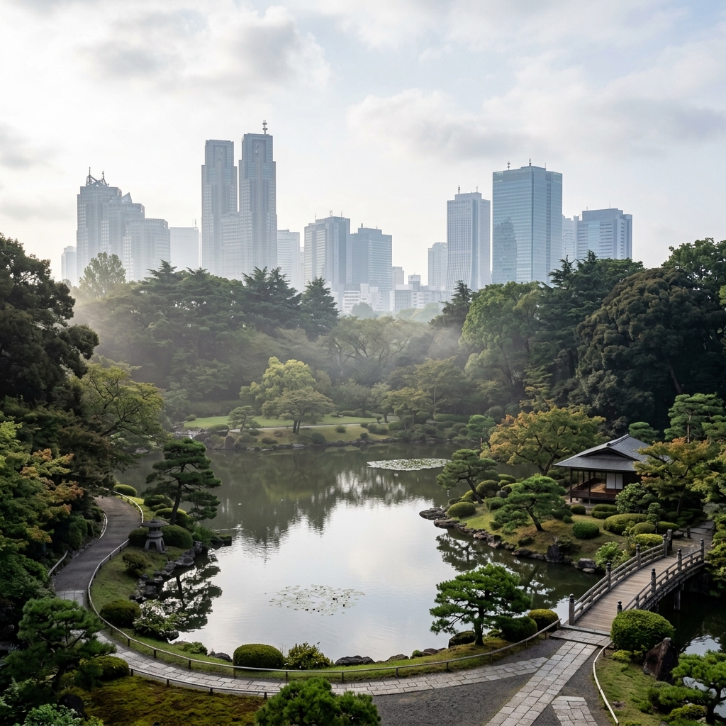 Shinjuku Gyoen National Garden Tokyo — former Naito samurai clan estate granted by Tokugawa Ieyasu in 1603, now a national park near the Samurai Ninja Museum Shinjuku